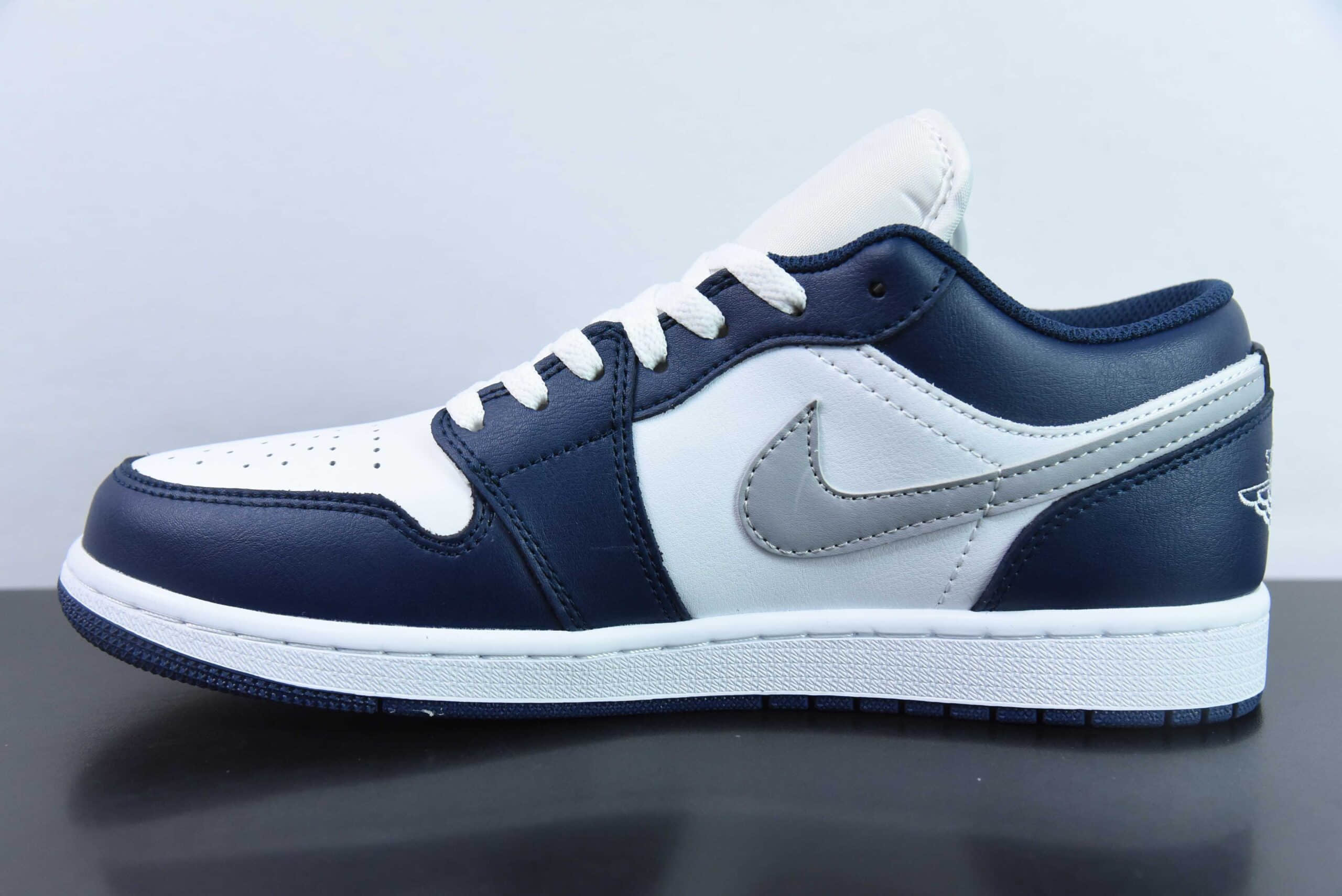 乔丹Air Jordan 1 Low AJ1白蓝灰低帮文化篮球鞋纯原版本 货号:553558-141