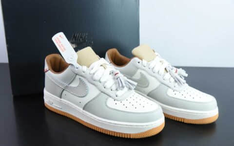 耐克Nike Air Force 1'07 Low 白灰棕空军一号低帮休闲板鞋纯原版本 货号：HF5697-001