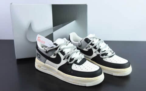耐克Nike Air Force 1'07 Low 官方爆款定制二次元主题手绘喷绘黑白灰空军一号绑带低帮休闲板鞋纯原版本 货号：ZH0316-015