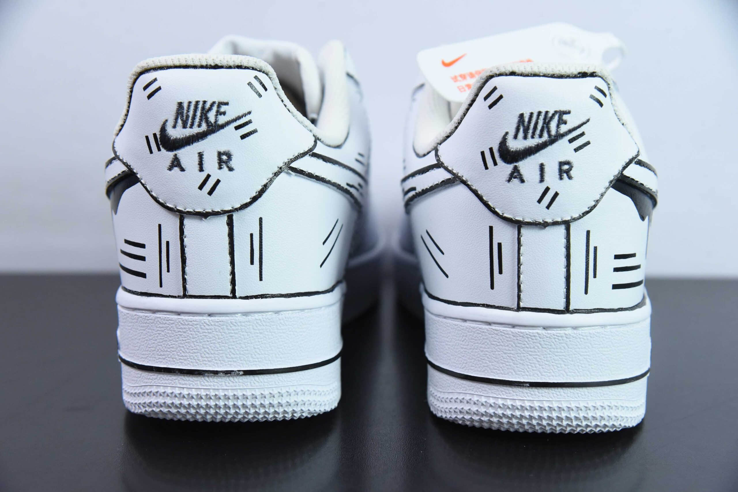 耐克Nike Air Force 1'07 Low 二次元黑白手绘富流油空军一号低帮休闲板鞋纯原版本 货号:CW2288-811