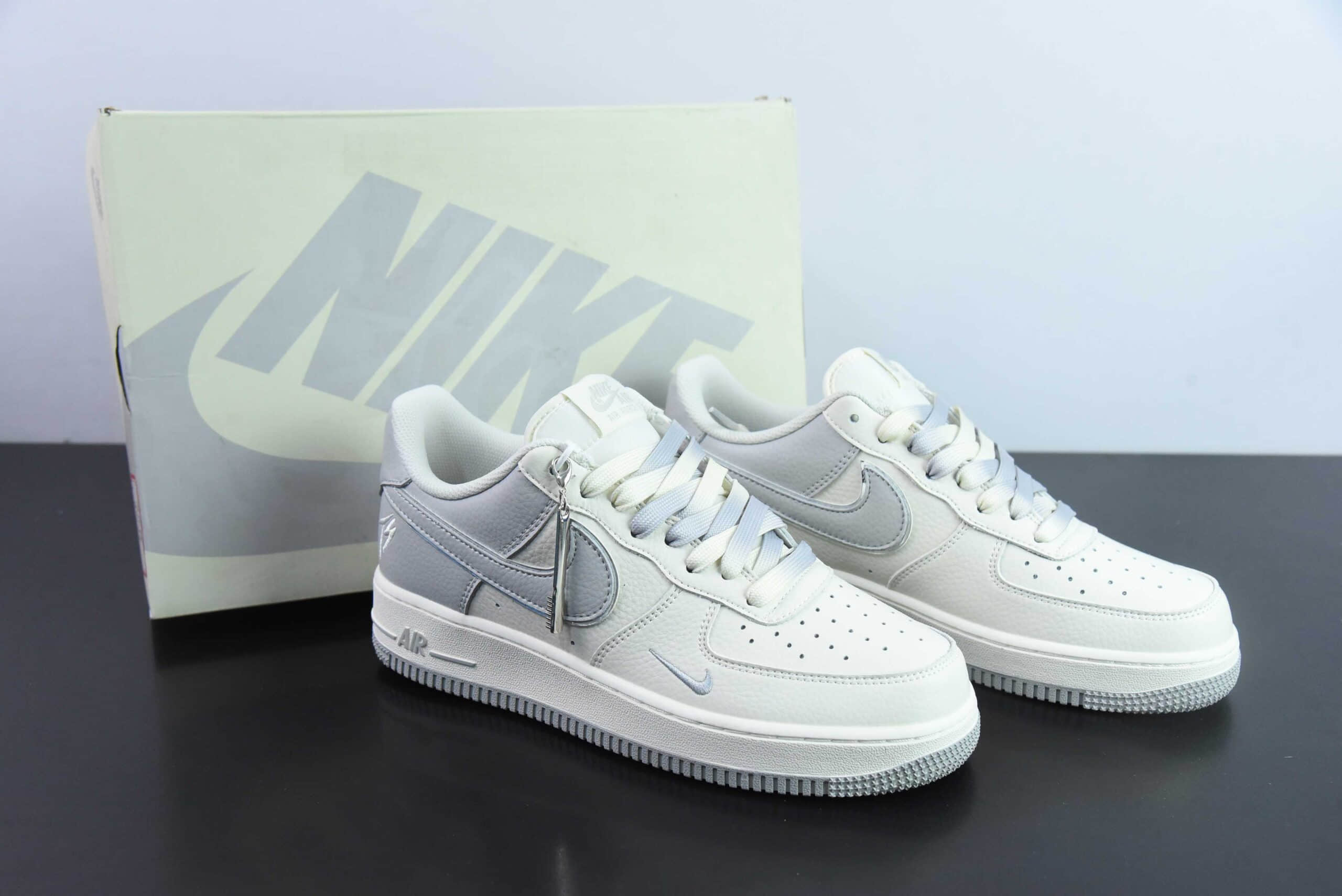耐克Nike Air Force 1 '07 Low TS米白灰小勾空军一号低帮休闲板鞋纯原版本 货号:IO5636-888