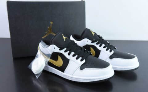 乔丹Air Jordan 1 Low AJ1黑白金勾低帮文化篮球鞋纯原版本 货号：553558-172