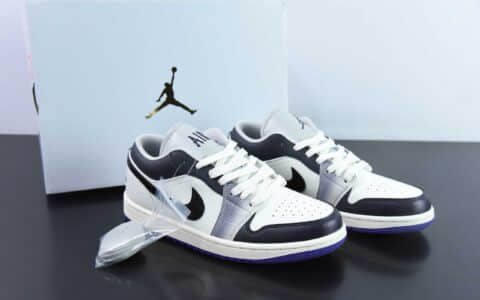 乔丹Air Jordan 1 Low Purple AJ1白黑紫低帮文化休闲板鞋纯原版本 货号：HF5759-101