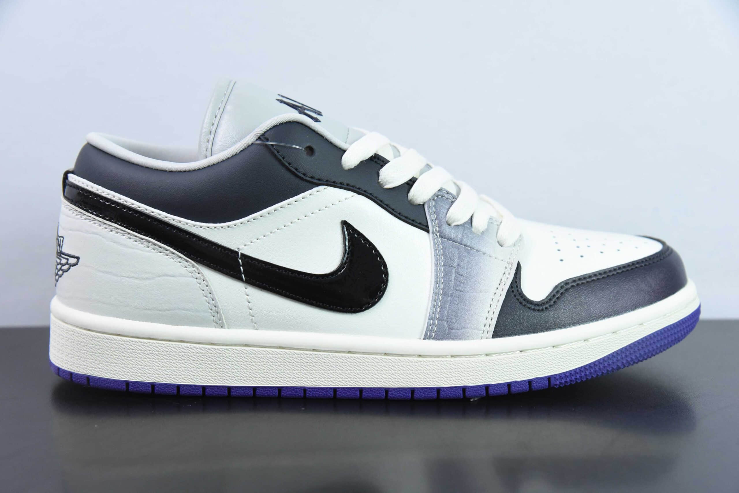 乔丹Air Jordan 1 Low Purple AJ1白黑紫低帮文化休闲板鞋纯原版本 货号:HF5759-101