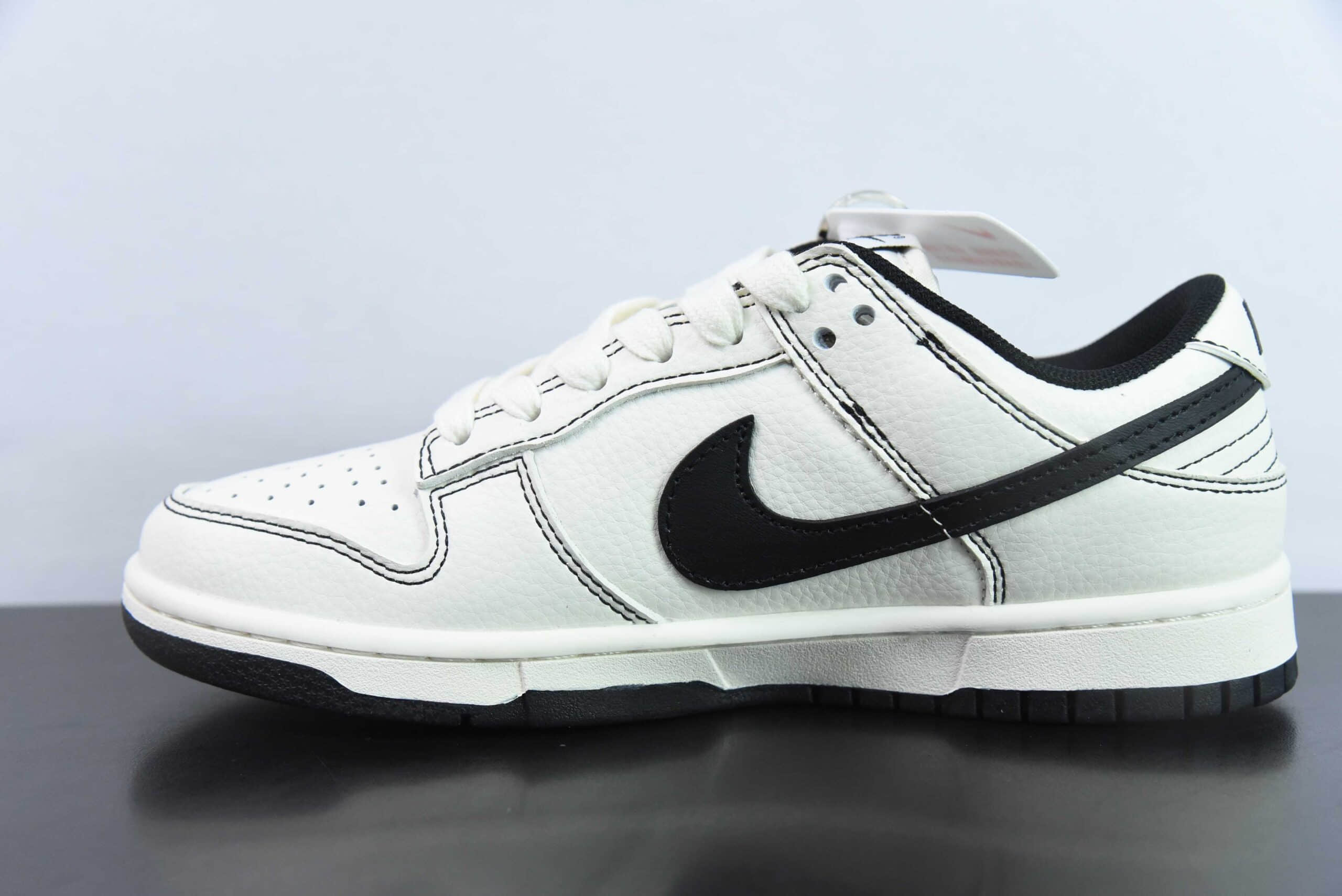 耐克Nike Supreme x Nk SB Dunk Low 米黑红线条周年高端定制低帮休闲板鞋纯原版本 货号：XX2025-316