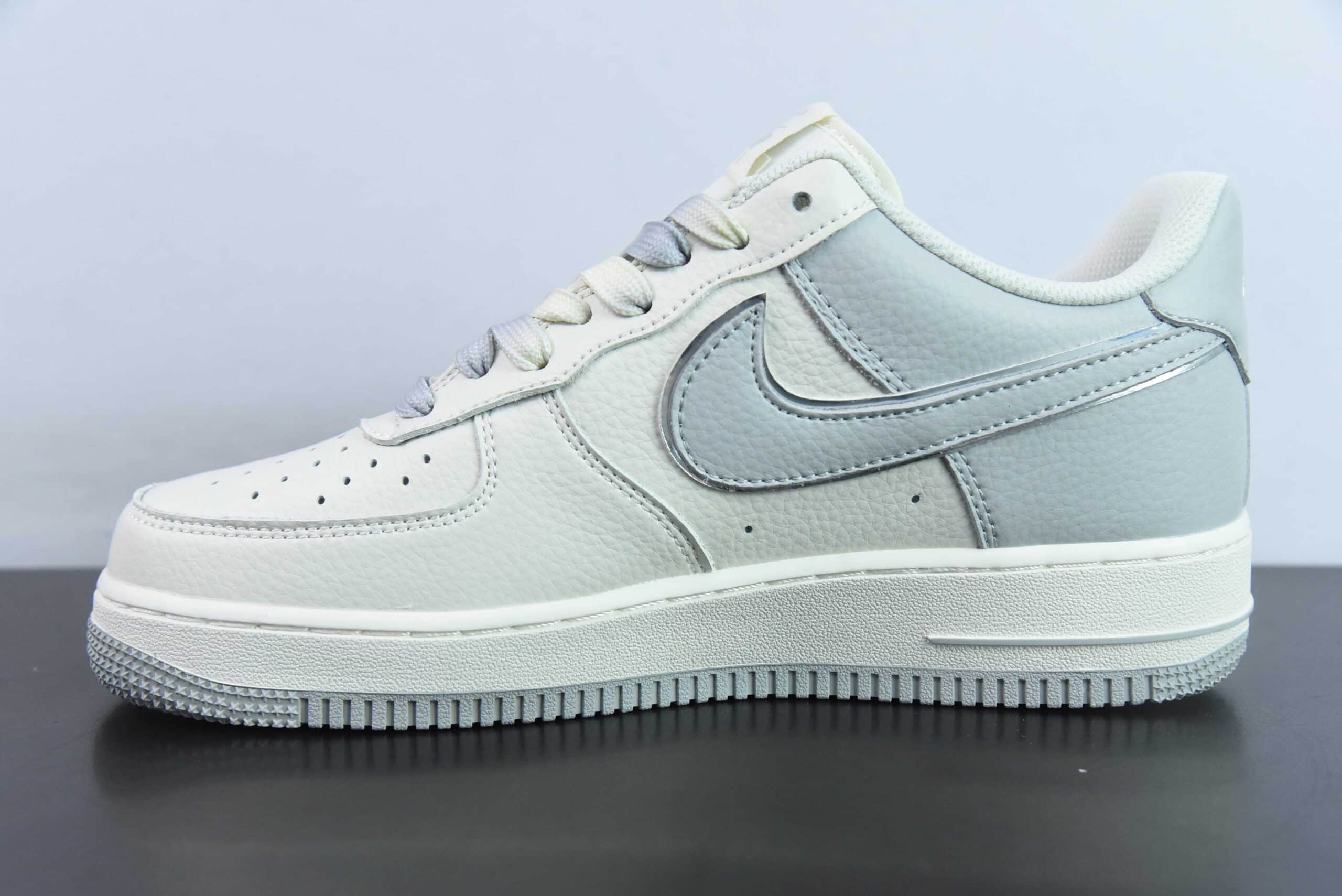 耐克Nike Air Force 1 '07 Low TS米白灰小勾空军一号低帮休闲板鞋纯原版本 货号:IO5636-888