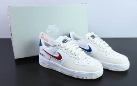 耐克Nike Air Force 1'07 Low 白蓝红鸳鸯1972印花空军一号低帮休闲板鞋纯原版本 货号：FZ3190-400