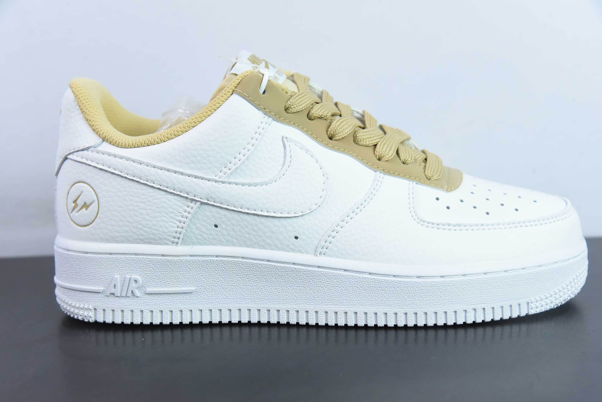 耐克Nike Air Force 1 '07 Low 藤原浩闪电白土黄空军一号低帮休闲板鞋纯原版本 货号：TT0801-603