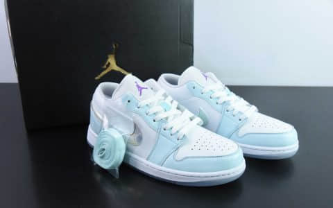 乔丹Air Jordan 1 Low 白蓝流沙脚趾低帮经典复古文化休闲运动篮球鞋纯原版本 货号：HJ3481-491