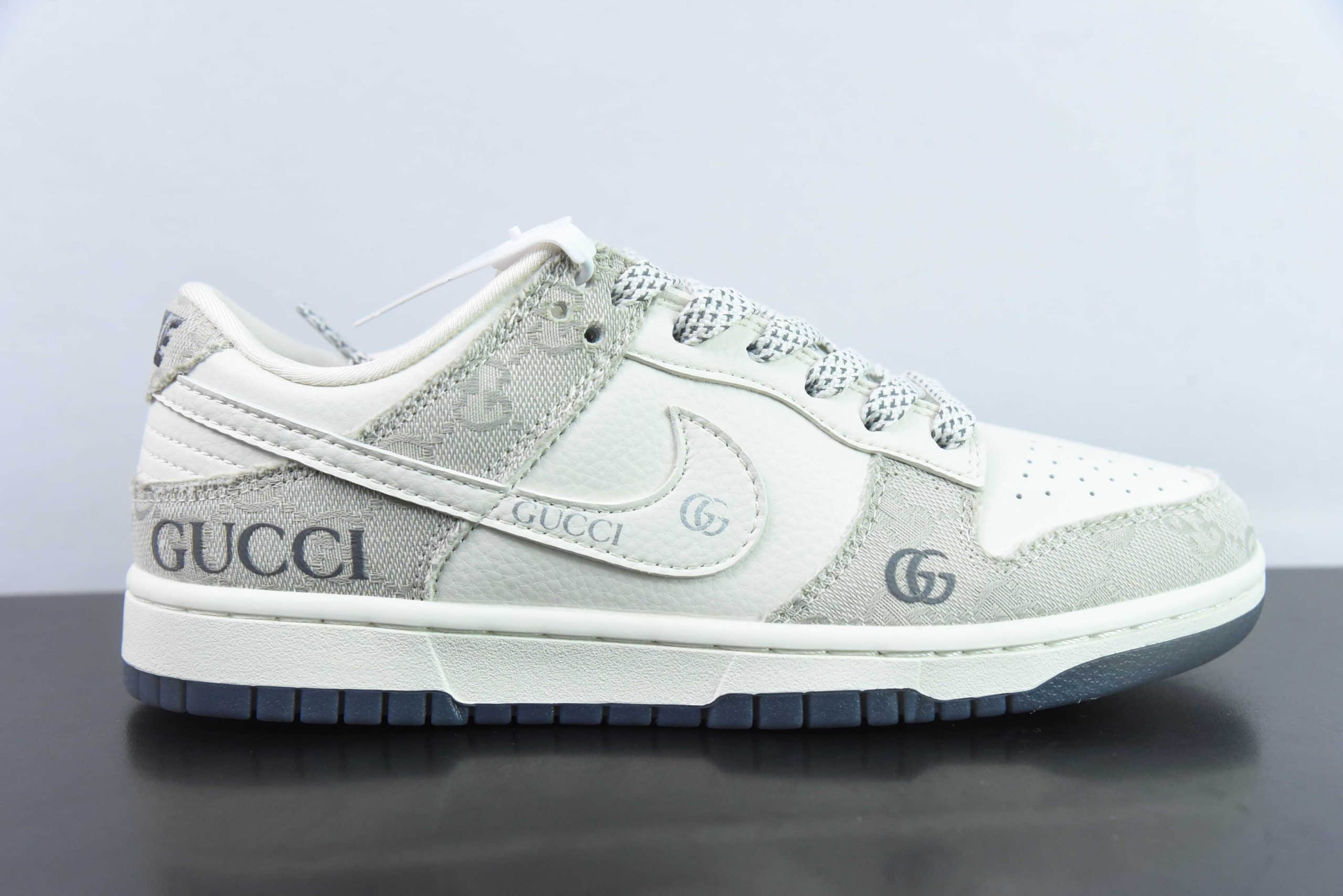 耐克Nike SB Dunk Low 古驰联名烟灰周年高端定制SB低帮休闲板鞋纯原版本 货号：CF3688-003