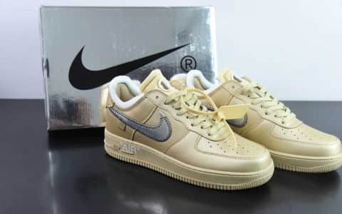耐克Nike Off-White™ x Nike Air Force 1 Low’07Metal Gold OW金属金艺术馆空军一号经典低帮百搭休闲运动板鞋纯原版本 货号：DX1419-900