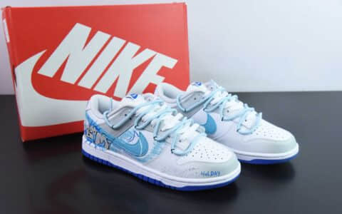 耐克Nike Dunk Low 涂鸦解构风休闲日记渐变泼墨字母 SB绑带低帮休闲板鞋纯原版本 货号：DV0831-104