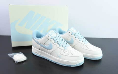 耐克Nike Air Force 1 07 LowNOCTA联名米白浅蓝电绣双钩空军一号经典低帮百搭休闲运动板鞋纯原版本 货号：N00224-026
