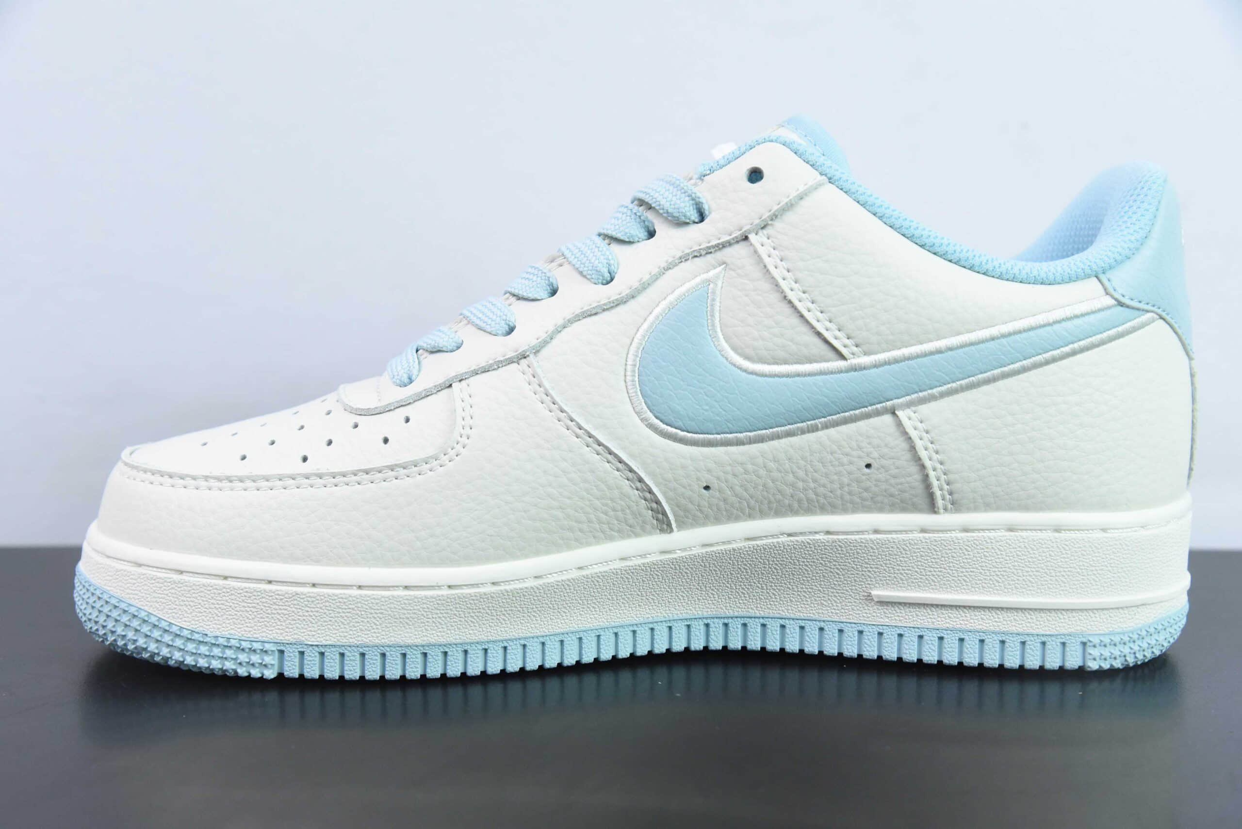 耐克Nike Air Force 1 07 LowNOCTA联名米白浅蓝电绣双钩空军一号经典低帮百搭休闲运动板鞋纯原版本 货号:N00224-026