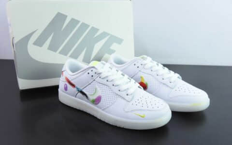 耐克Nike SB Dunk Low BAPE联名白彩勾小绿勾周年高端定制SB低帮休闲板鞋纯原版本 货号：JH8039-940