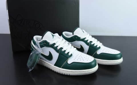 乔丹Air Jordan 1 Retro Low AJ1复古帆白绿低帮文化休闲板鞋纯原版本 货号：FQ7687-300