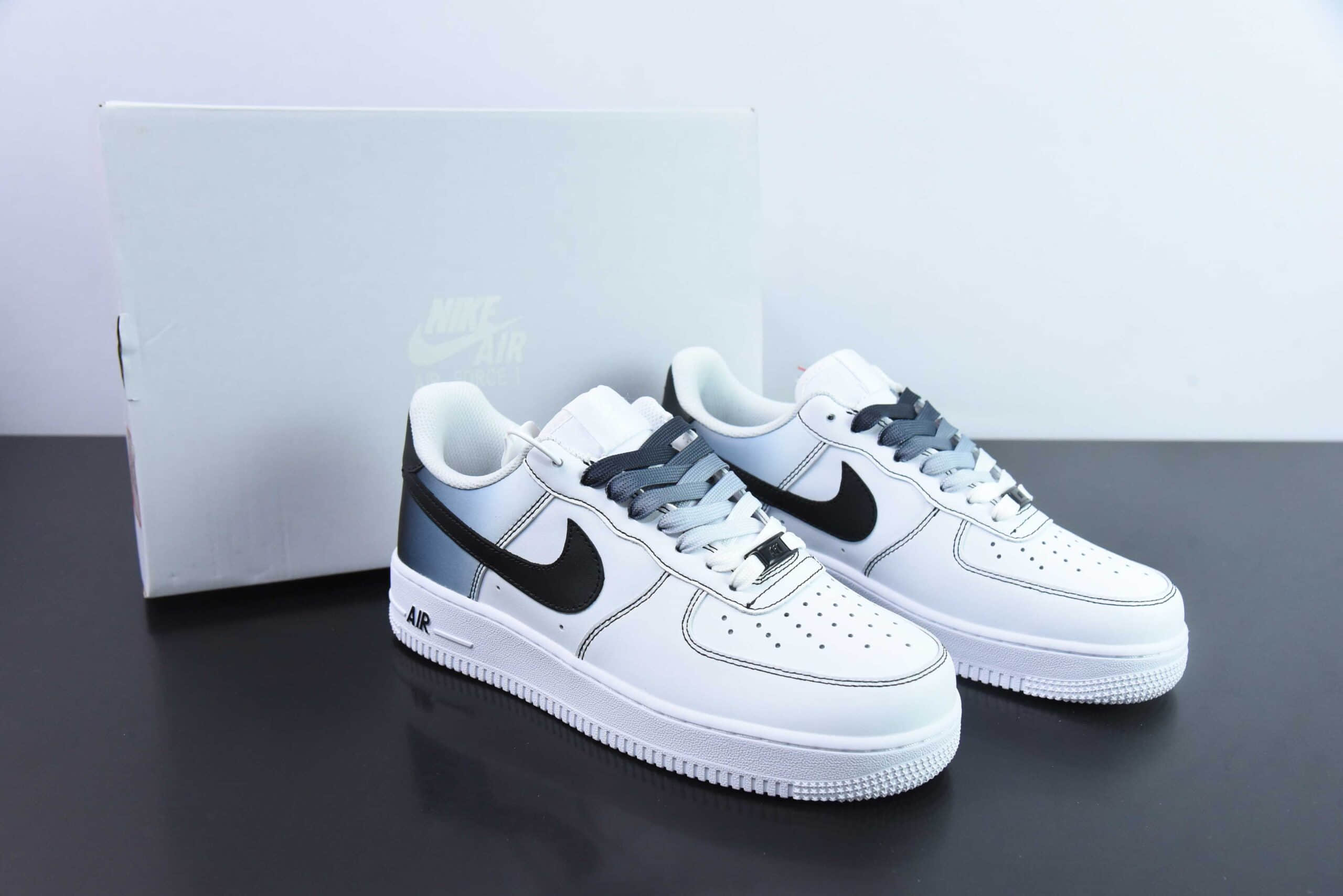 耐克Nike Air Force 1´07 Low 黑蓝渐变空军一号低帮百搭休闲运动板鞋纯原版本 货号:FV0366-101