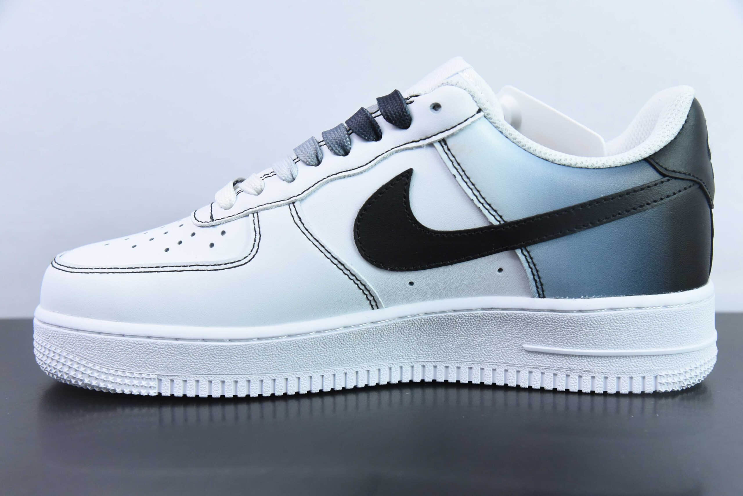 耐克Nike Air Force 1´07 Low 黑蓝渐变空军一号低帮百搭休闲运动板鞋纯原版本 货号:FV0366-101