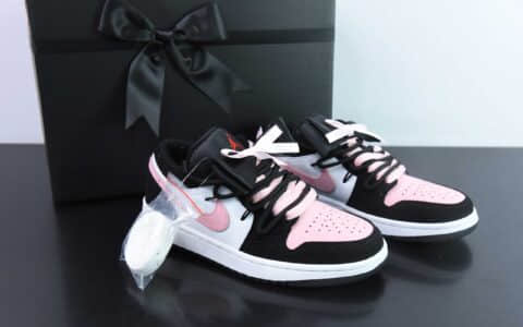 乔丹 Jordan Air Jordan 1 芝芝莓莓黑粉抽绳解构低帮篮球鞋纯原版本 货号：DX4374-008