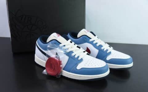 乔丹Air Jordan 1 Low AJ1 乔1 海军蓝红脚趾低帮文化休闲运动板鞋纯原版本 货号：HM3711-144