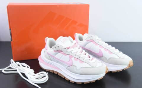 耐克Nike Sacai x VaporWaffle sacai 3.0粉白重磅联名华夫低帮运动休闲走秀鞋纯原版本 货号：DD1875-116