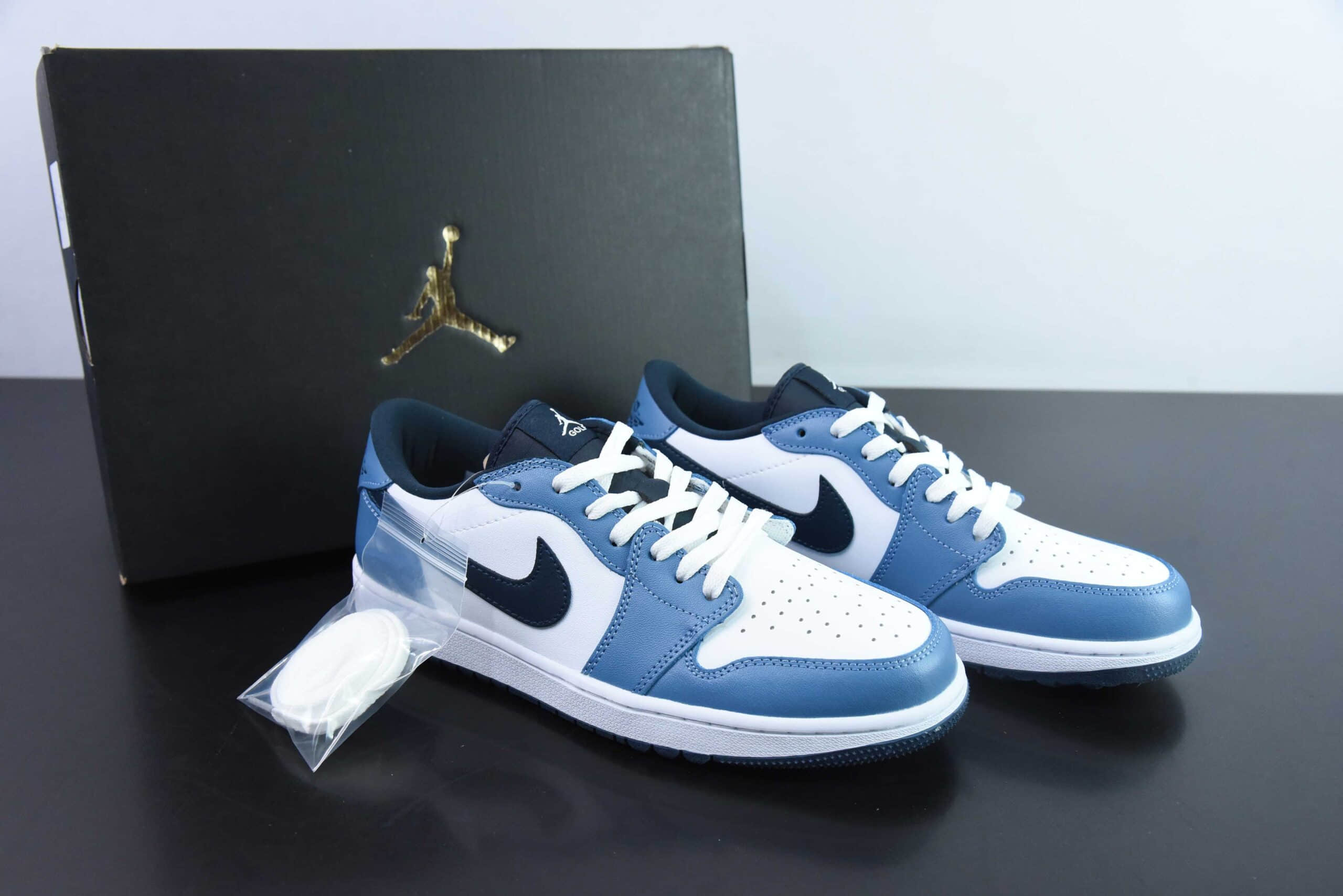 乔丹Air Jordan 1 Low GOLF AJ1高尔夫白蓝黑钩低帮篮球鞋纯原版本 货号：DD9315-115