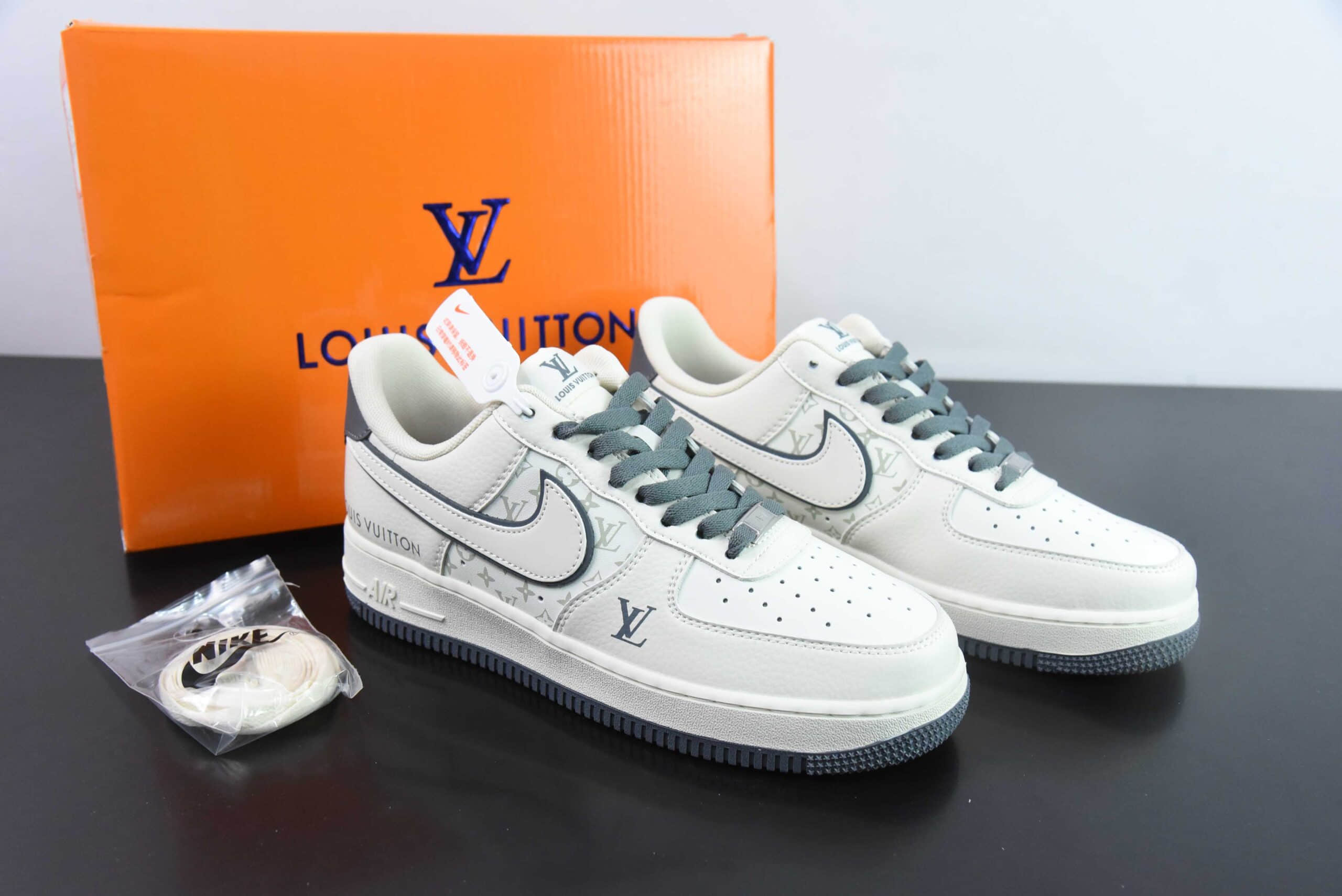 耐克NIke Air Force 1 '07 Low “LV联名米灰印花”空军一号低帮休闲板鞋纯原版本 货号:FB0788-200
