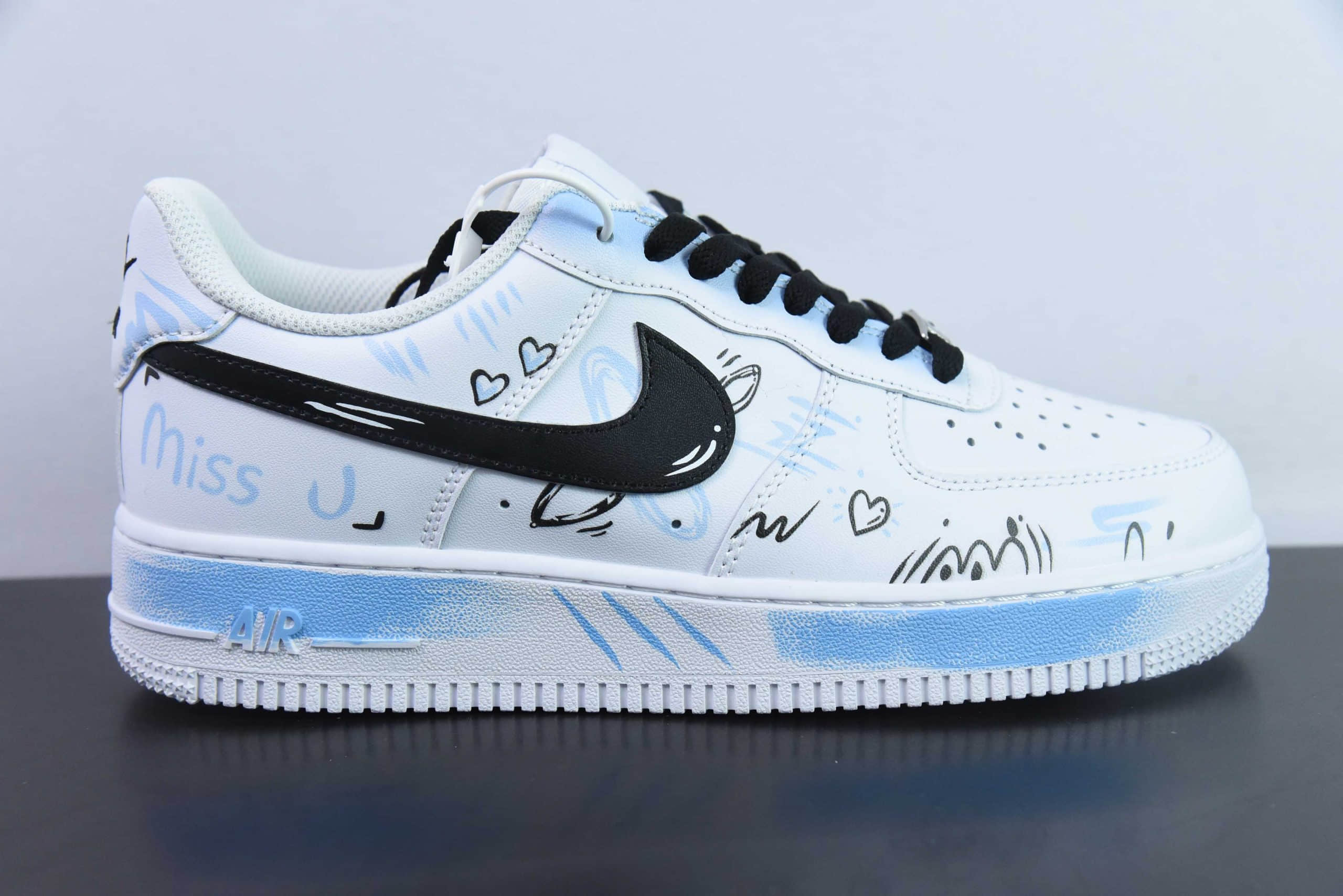 耐克Nike Air Force 1 Low’07 七夕限定彼岸情书白蓝喷绘空军一号低帮休闲板鞋纯原版本 货号：CW2288-111 