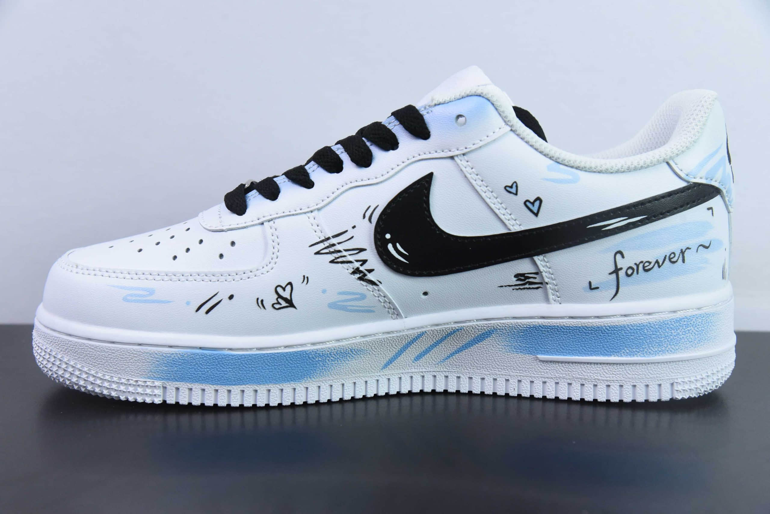 耐克Nike Air Force 1 Low’07 七夕限定彼岸情书白蓝喷绘空军一号低帮休闲板鞋纯原版本 货号：CW2288-111 