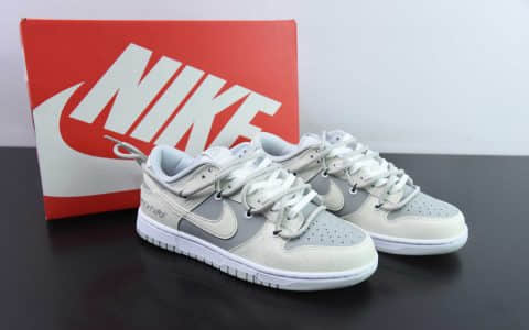 耐克Nike SB Dunk Low 白灰绑带解构SB低帮休闲板鞋纯原版本 货号：HF0730-160