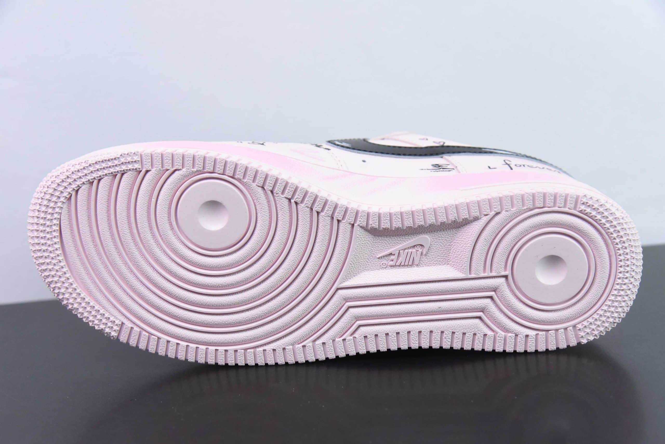 耐克Nike Air Force 1'07 Low七夕限定二次元主题彼岸情书桃粉喷绘空军一号低帮休闲板鞋纯原版本 货号:CW2288-111