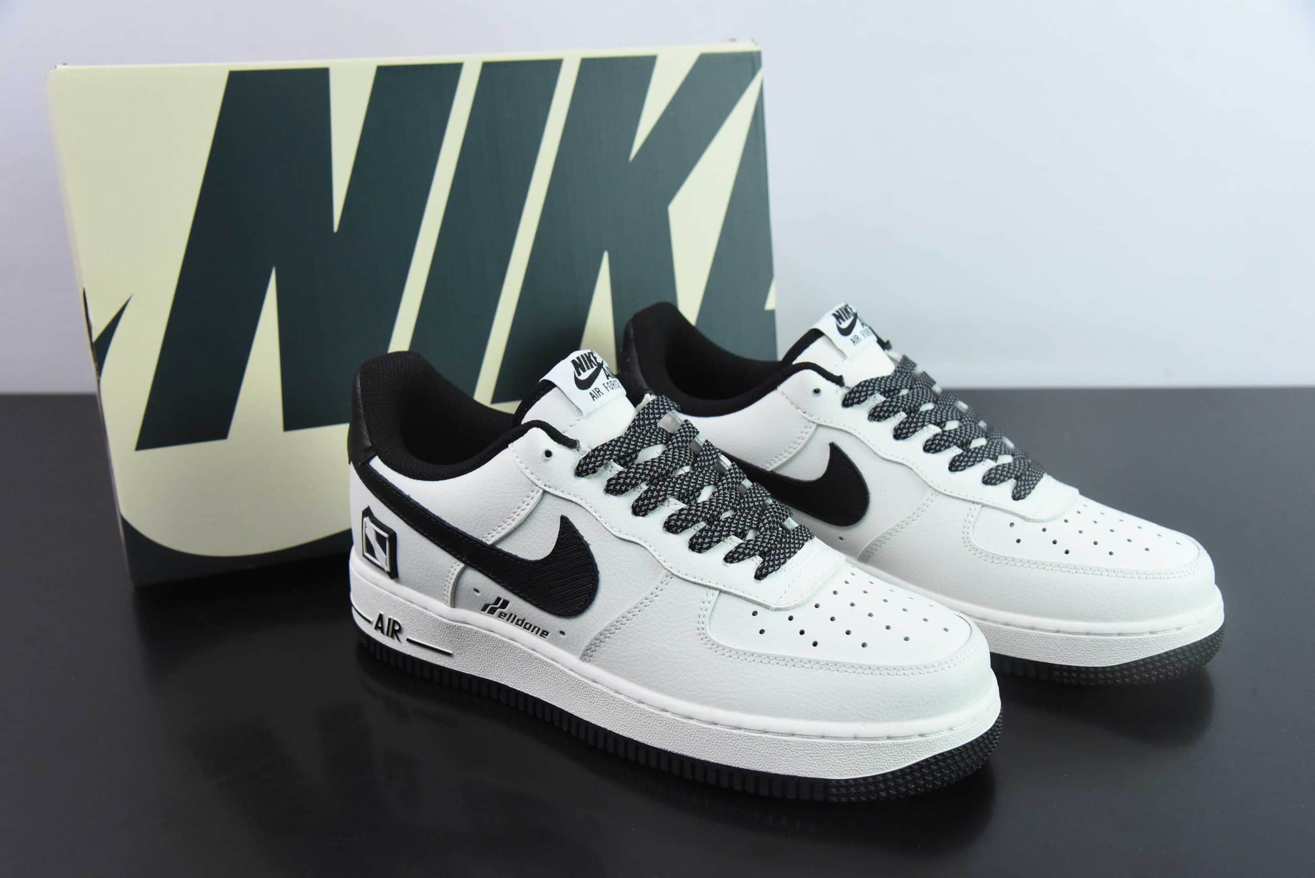 耐克Nike Air Force 1 Low 07 x We11done 米白黑空军一号低帮休闲板鞋纯原版本 货号：WD-111599