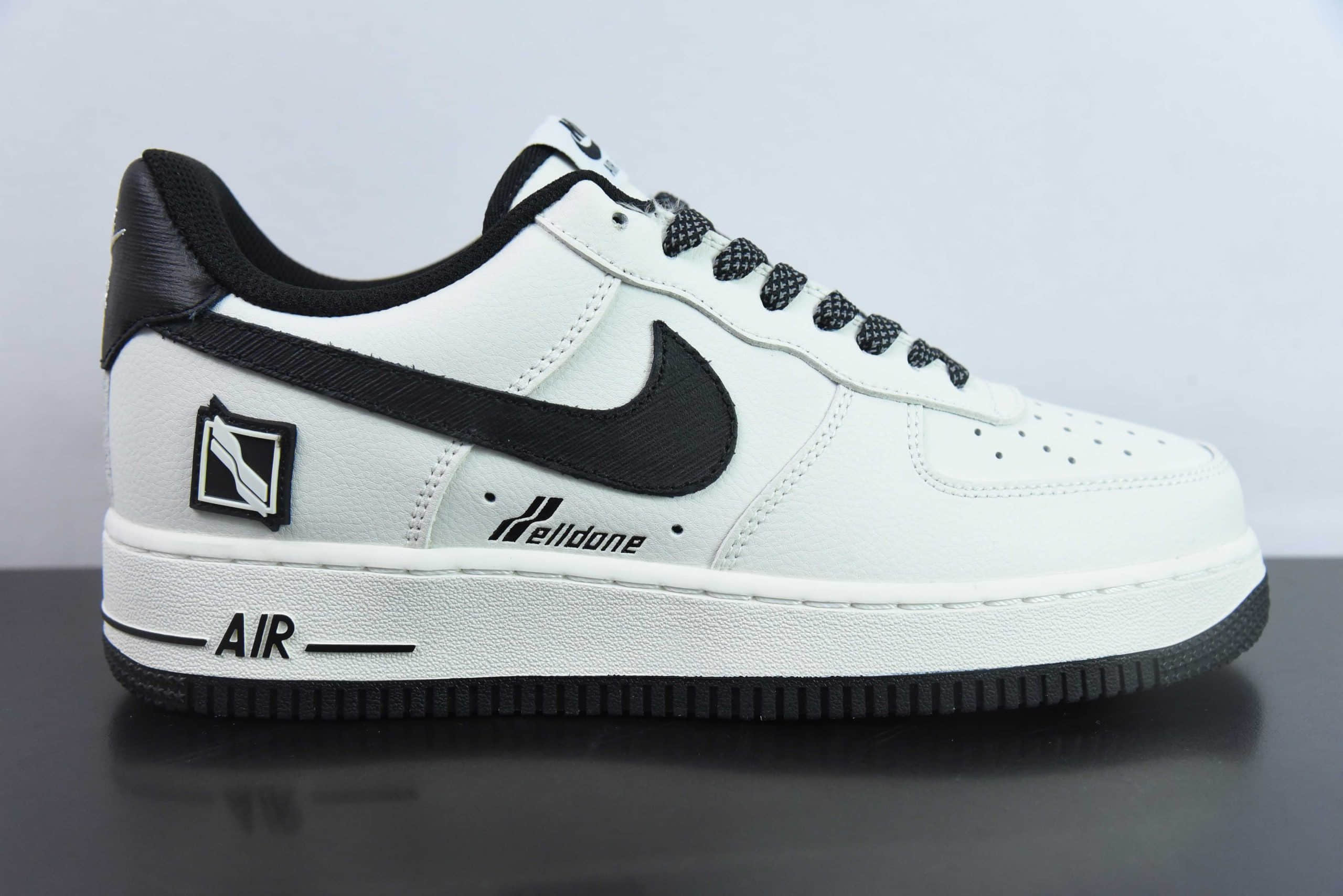 耐克Nike Air Force 1 Low 07 x We11done 米白黑空军一号低帮休闲板鞋纯原版本 货号：WD-111599