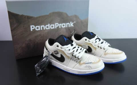 乔丹Air Jordan AJ1 Low 熊猫恶作剧无人区AJ1低帮定制配色篮球鞋纯原版本 货号：553558-140