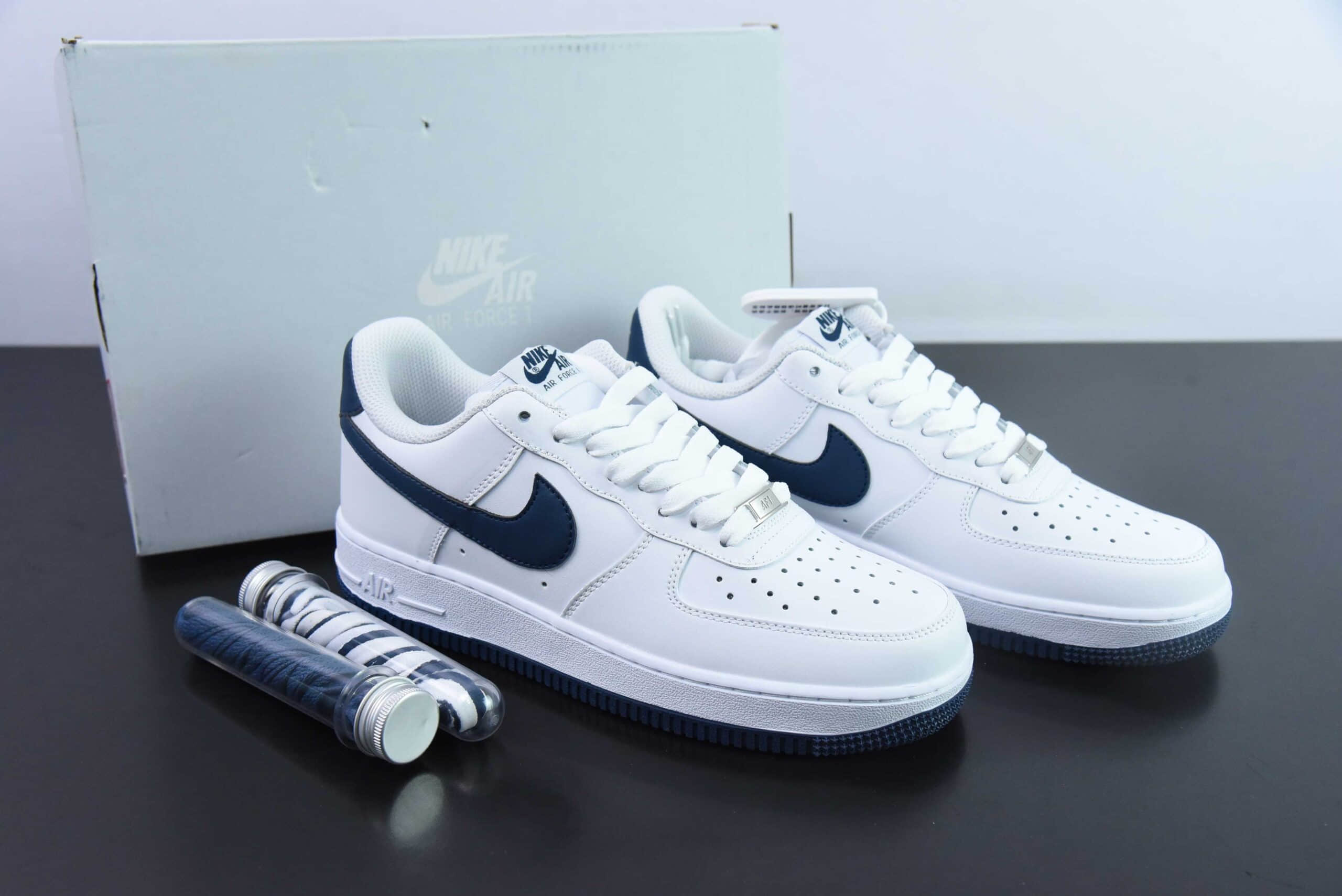 耐克Nike Air Force 1 AF1白蓝空军一号低帮休闲板鞋纯原版本 货号：FJ4146-104 