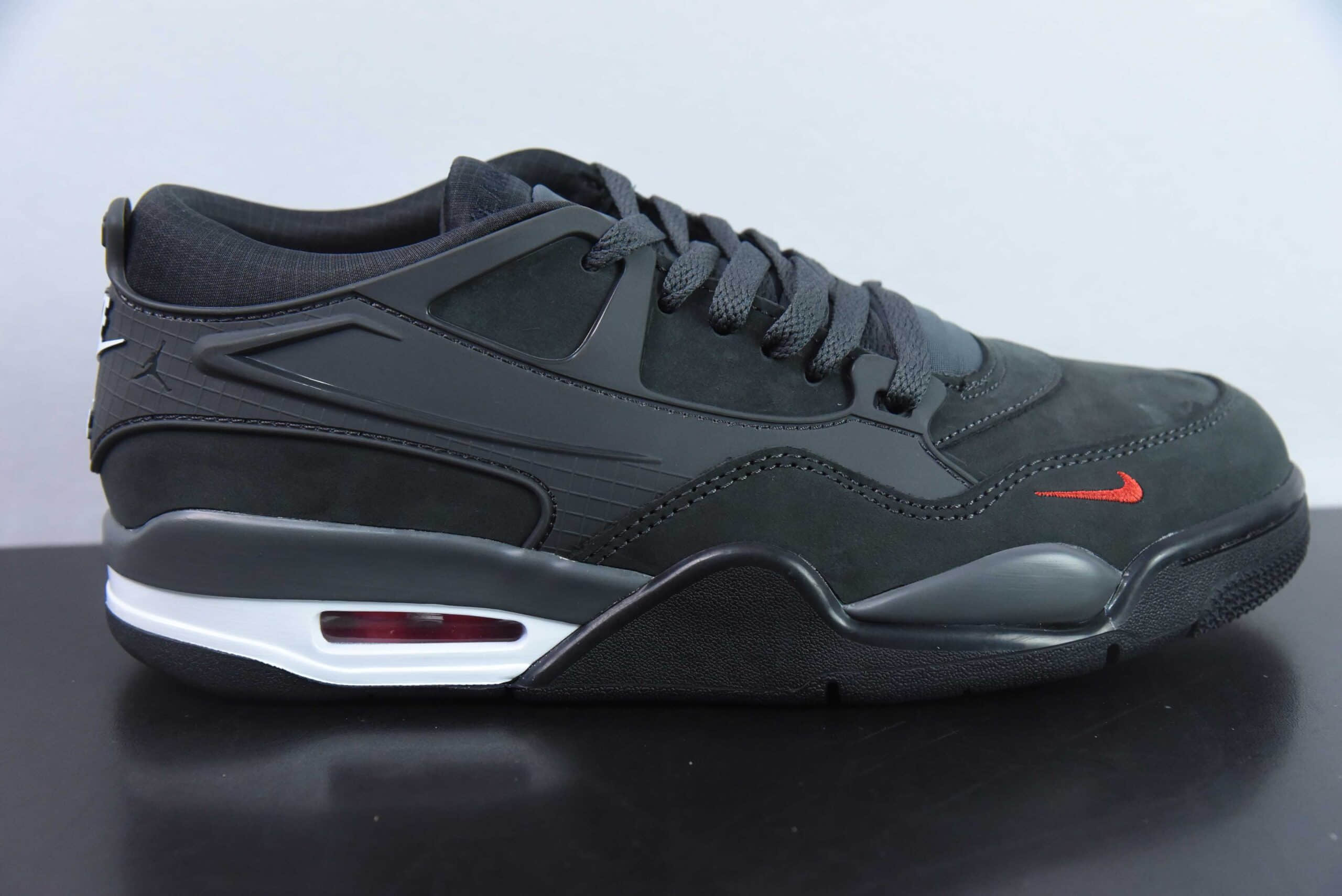 乔丹Nigel Sylvester x Jordan Air Jordan 4 RM “Fence Green” AJ4复刻麂皮黑低帮复古文化篮球鞋纯原版本 货号:HF4334-004