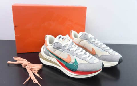 耐克Nike Sacai x VaporWaffle sacai 3.0 米桔色重磅联名华夫低帮运动休闲走秀鞋纯原版本 货号：DD1875-107