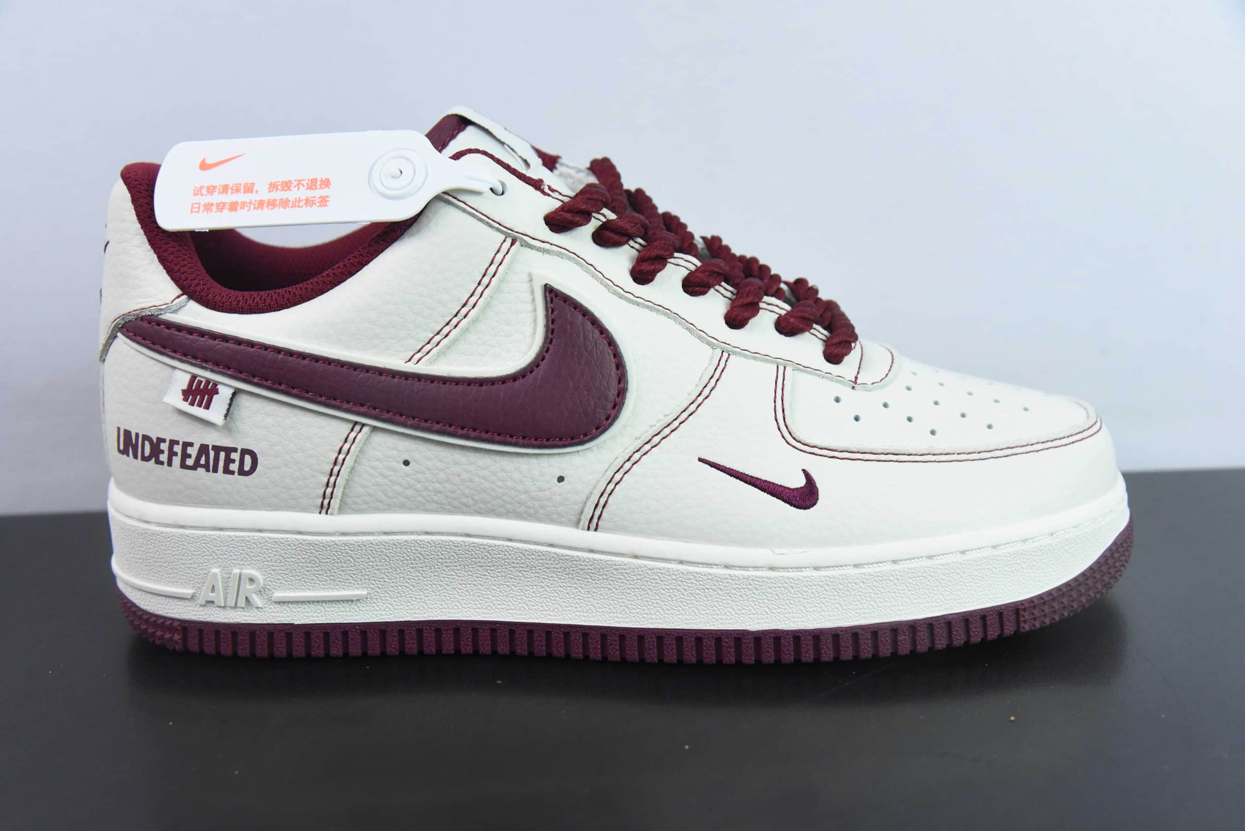 耐克Nike Undefeated x Nk Air Force 1'07 Low 米红麻绳空军一号低帮休闲板鞋纯原版本 货号：UT2023-206