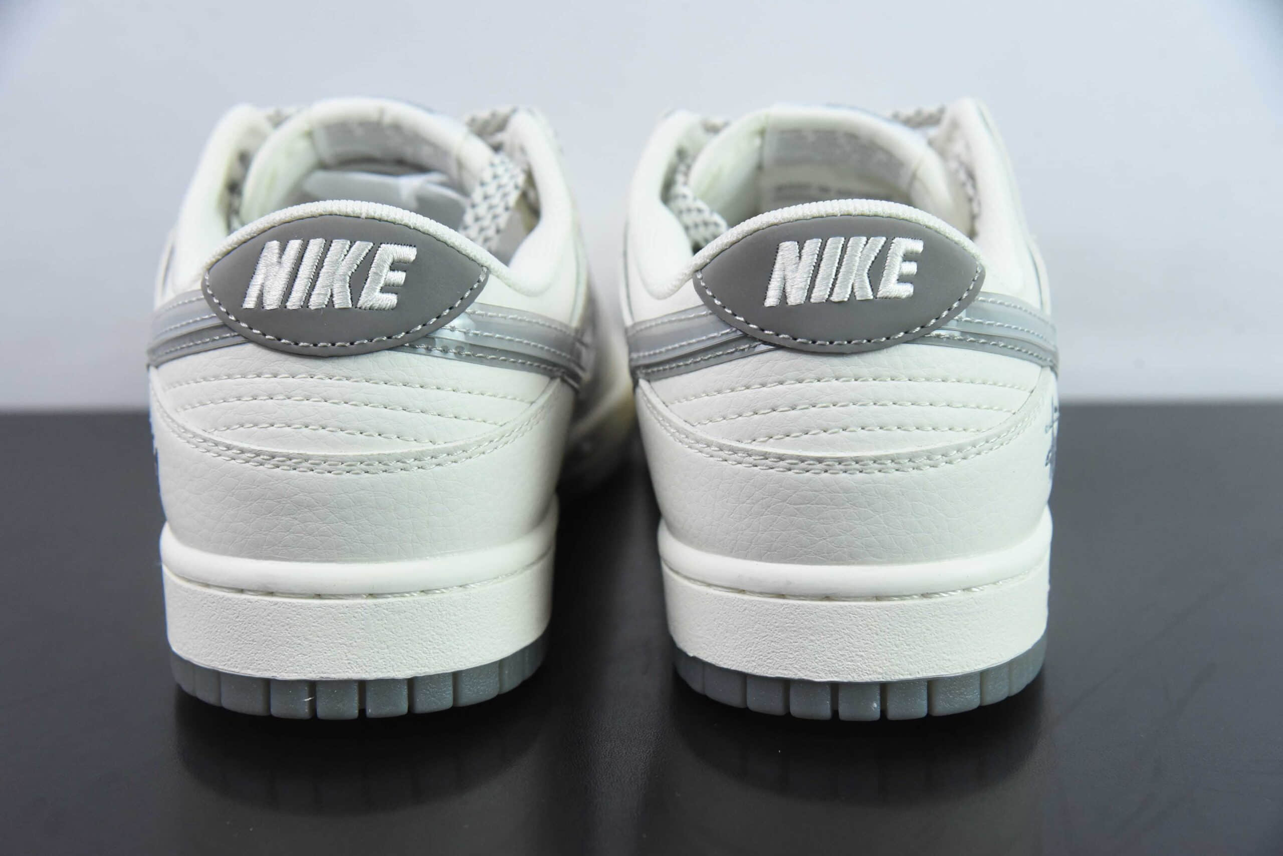 耐克Nike SB Dunk Low 斯图西联名白灰双勾周年高端定制SB低帮休闲板鞋纯原版本 货号:XX2025-206