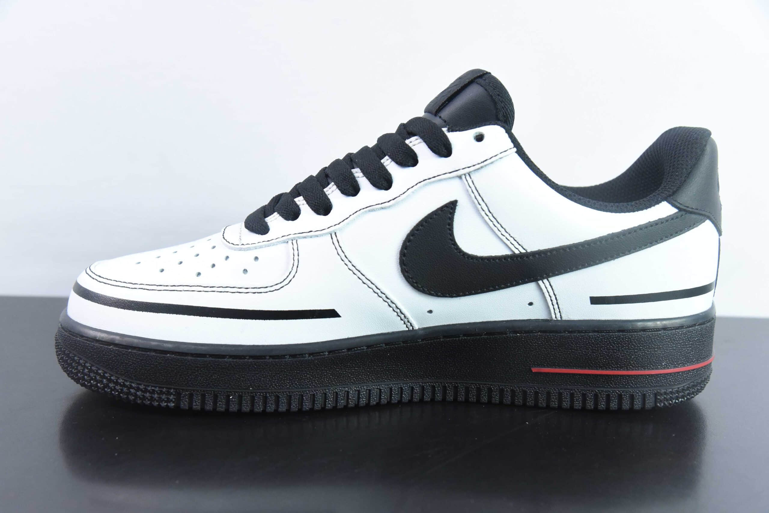 耐克Nike Air Force 1'07 Low 藤原浩联头文字D白黑空军一号低帮休闲板鞋纯原版本 货号: CW2288-019