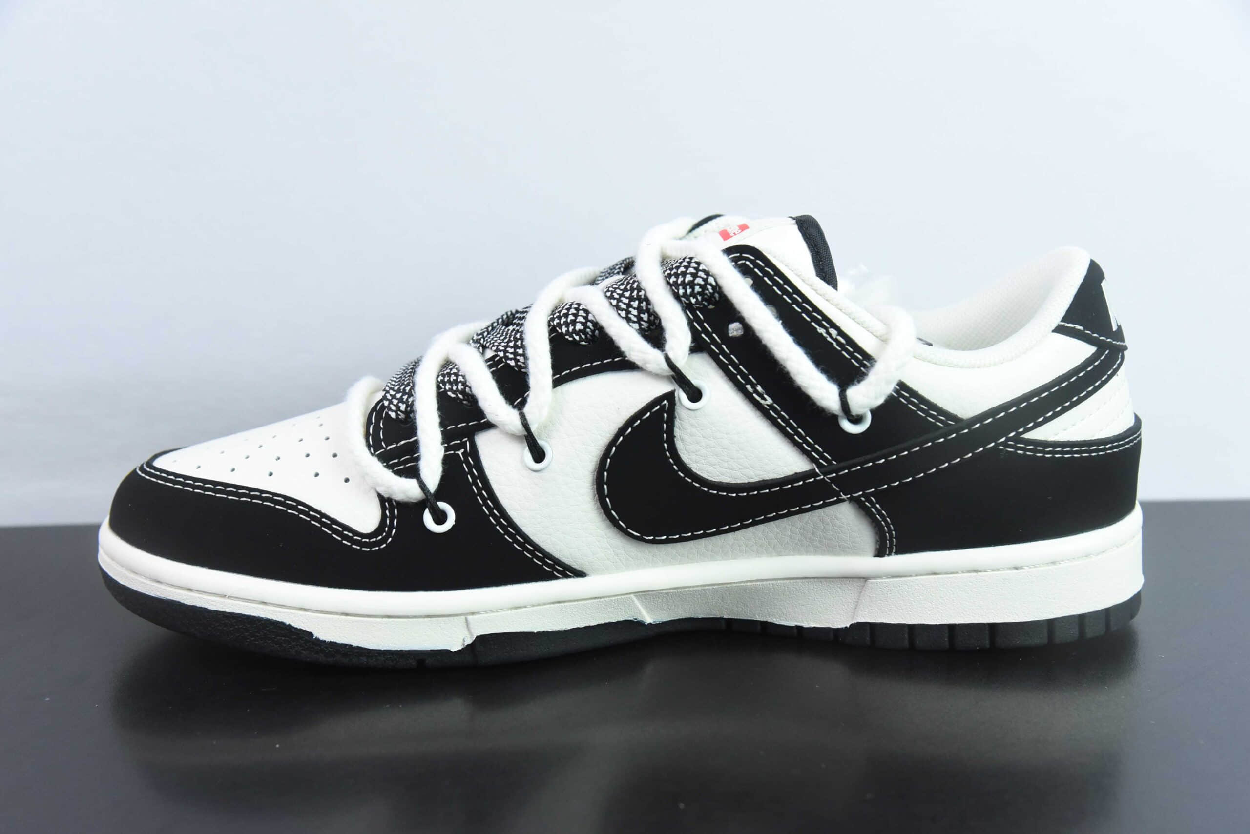 耐克Nike SB Dunk Low“Supreme联名绑带黑勾” 周年高端定制SB低帮休闲板鞋纯原版本 货号:SJ2068-288