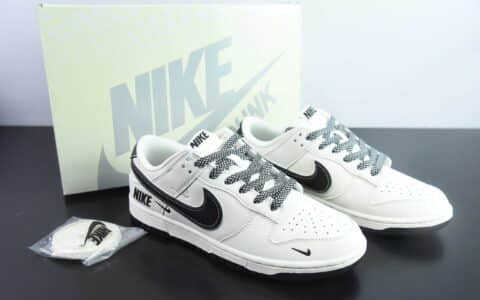 耐克Nike SB Dunk Low 白黑三小钩满天星周年高端定制SB低帮休闲板鞋纯原版本 货号：SJ1089-002