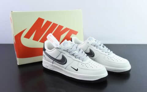 耐克Nike Air Force 1’07 Low ACW联名定制款米白黑叠勾空军一号低帮休闲板鞋纯原版本 货号：AC-639822