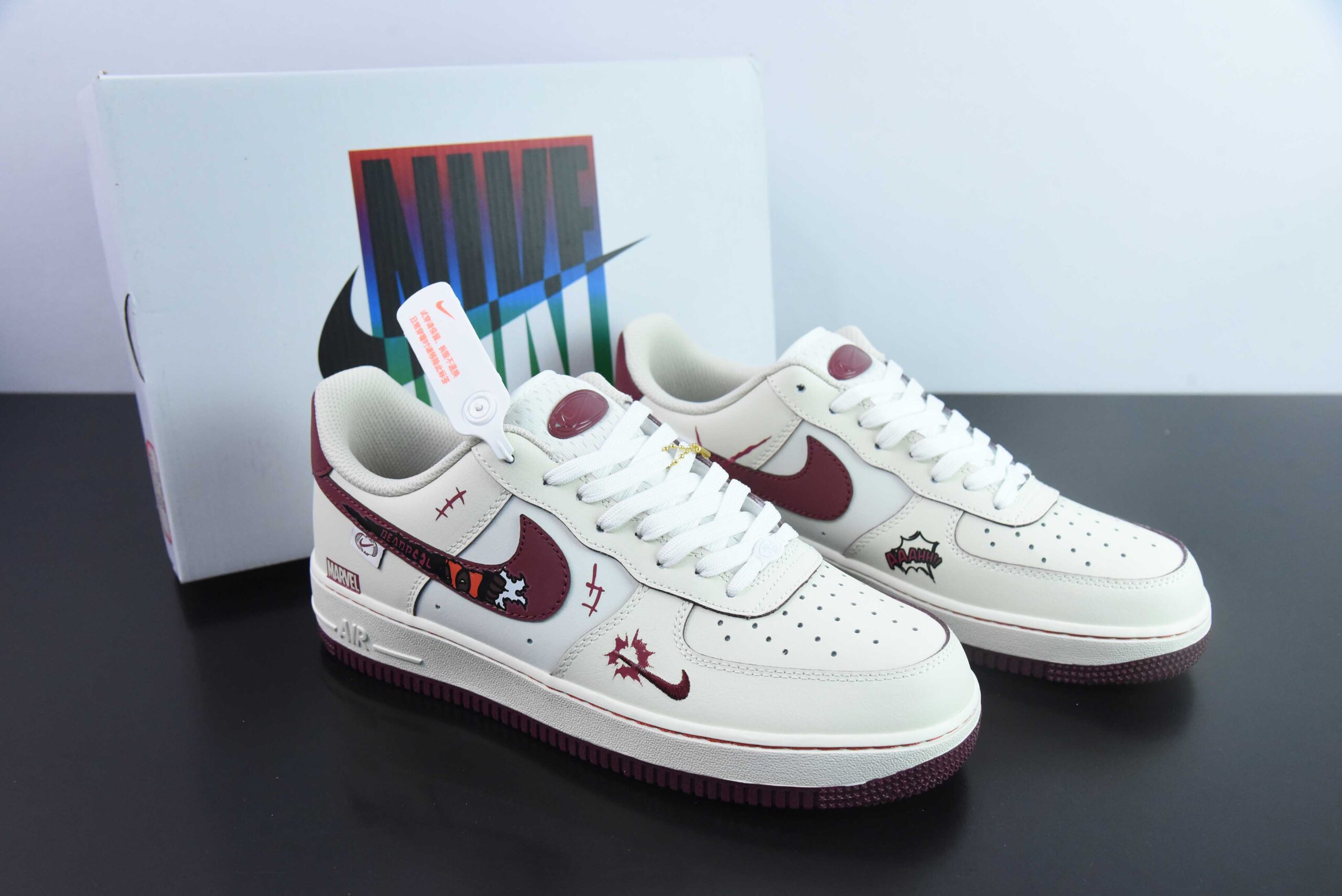 耐克Nike Air Force 1'07 Low Deadpool 漫威系列死侍空军一号低帮休闲运动板鞋纯原版本 货号:FB1839-512