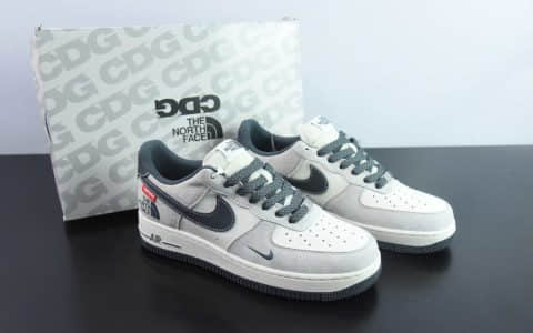 耐克NIke Air Force 1 ’07 Low “Supreme北面联名灰黑红标猪八”空军一号低帮休闲板鞋纯原版本 货号：XZ6188-112