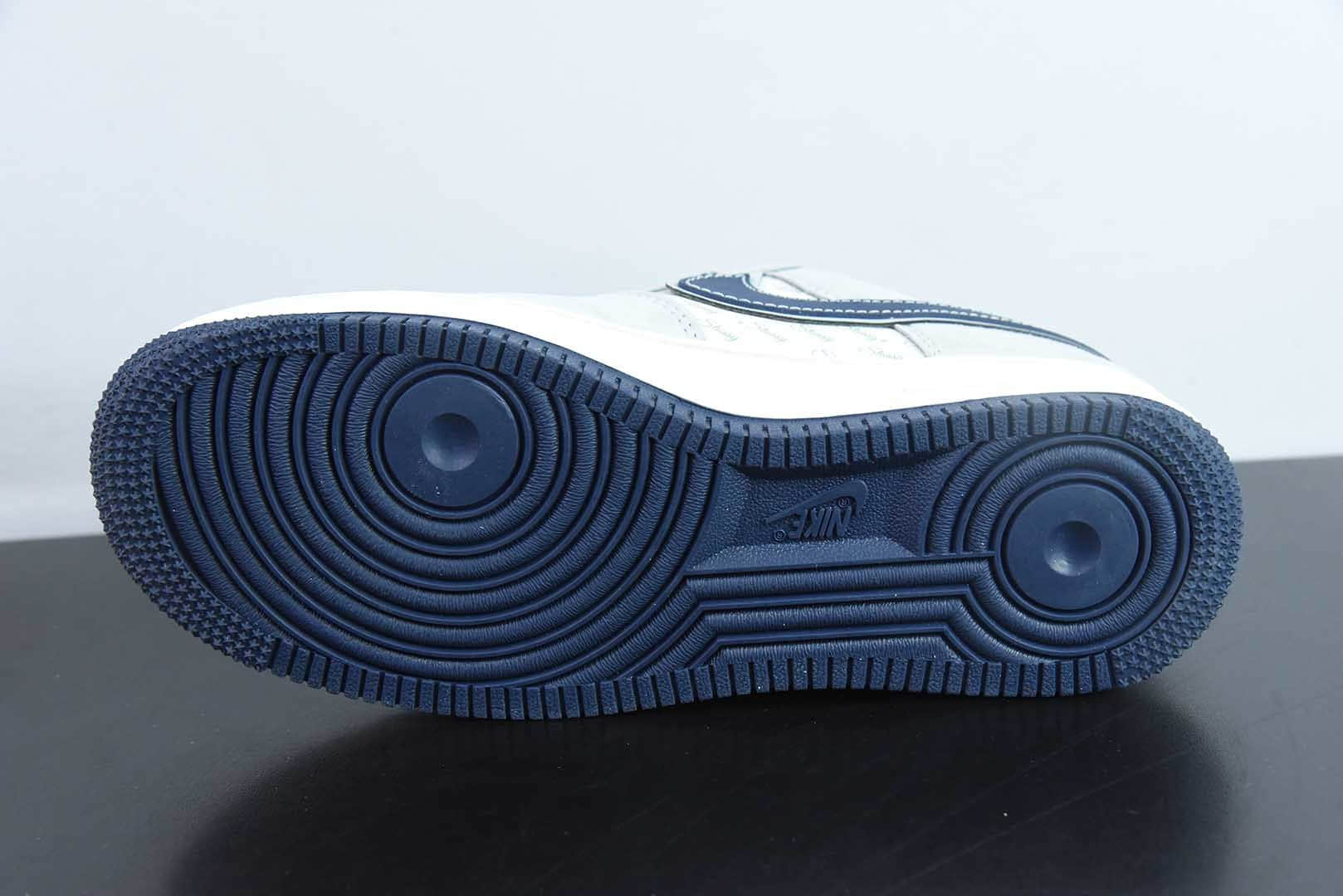耐克Nike Air Force 1´07 Low 斯图西联名灰蓝英文空军一号低帮百搭休闲运动板鞋纯原版本 货号： XZ3318-088
