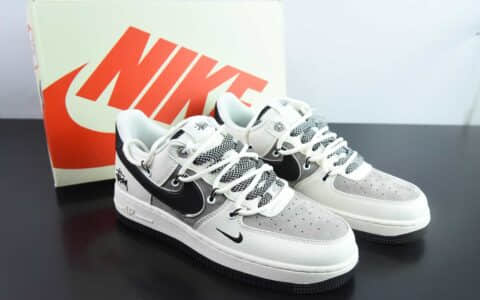 耐克Nike Air Force 1’07 Low 斯图西联名米黑抽绳空军一号低帮休闲板鞋纯原版本 货号：SJ1198-109