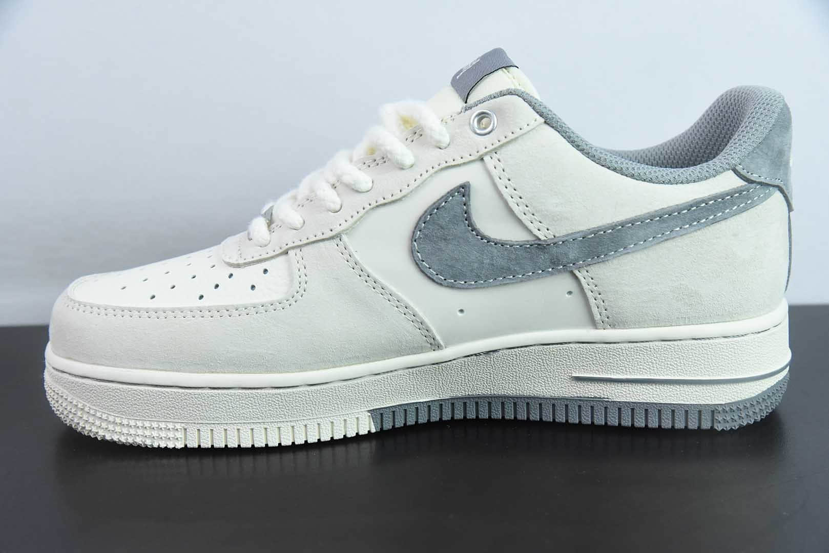 耐克Nike Air Force 1 AF1灰白斯图西刺绣定制版空军一号低帮休闲板鞋纯原版本 货号：SJ6698-024 