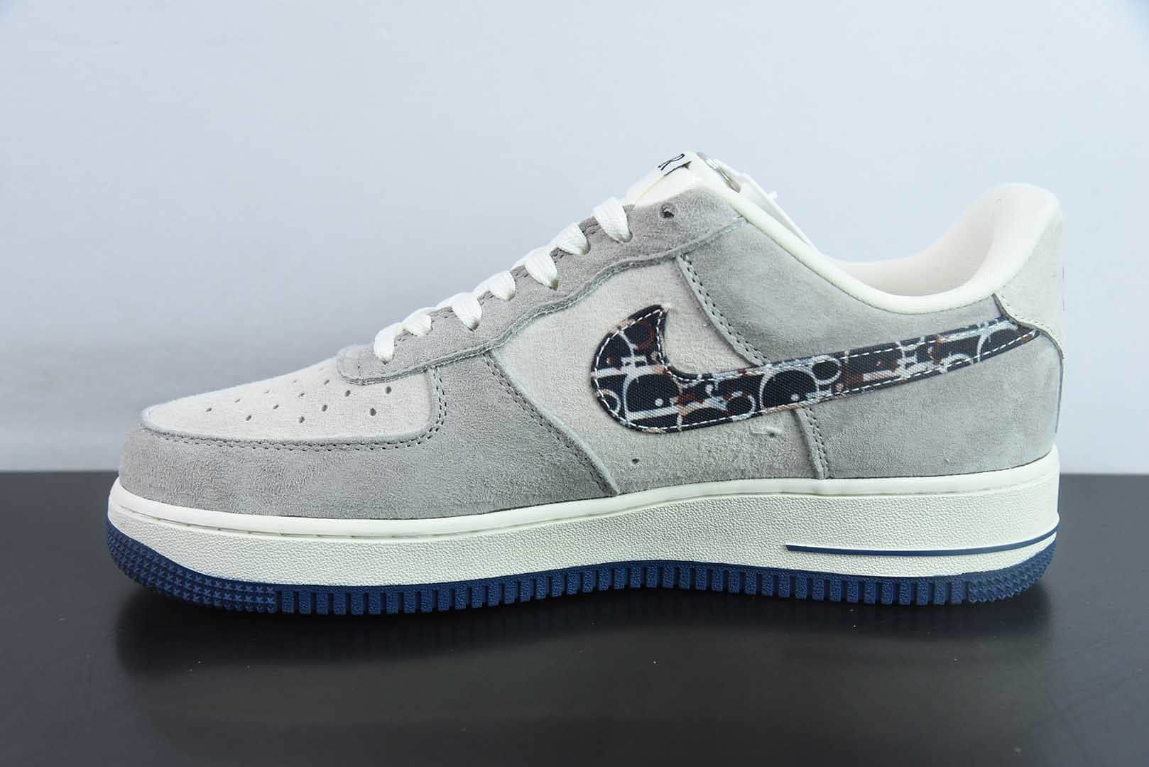 耐克Nike Air Force 1'07 Low 迪奥联名灰蓝鬼脸空军一号低帮休闲板鞋纯原版本 货号：KK1988-044 