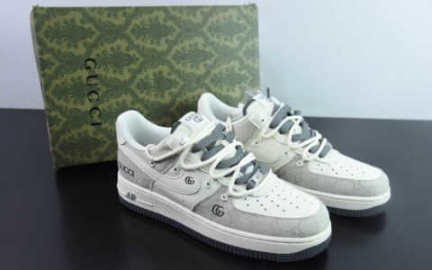 耐克Nike Air Force 1 Low 07 x GUCCI联名白灰绑带满天星空军一号低帮休闲板鞋纯原版本 货号：SJ1198-105